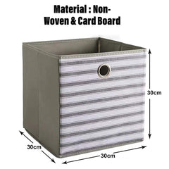 Urbane Home Foldable Storage Basket|Square Toy Storage Bin|Front Grab Handle|Wardrobe, Closet Organizer (Grey)