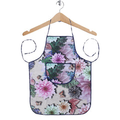 Kuber Industries Apron|PVC Unique Floral Printed Kitchen Chef Cloth|Waterproof Centre Pocket Apron With Tying Cord for Men & Women,Pack of 2 (Multicolor)