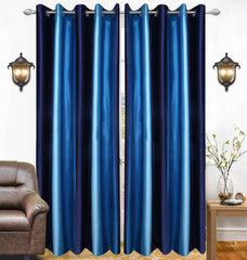 Kuber Industries Polyester 6 Pieces 7 Feet Eyelet Door Curtain (Blue) -CTKTC12973