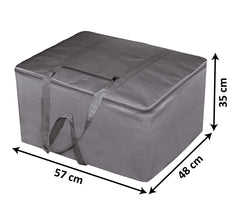 Kuber Industries Large Lightweight Foldable Multipurpose Storage bag, Cloth Organiser, Travel Bag With Zippered Closure And Handle- Pack of 2 (Grey)-HS43KUBMART26670