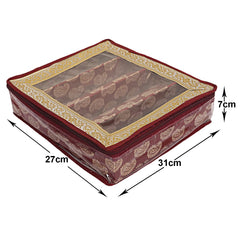 Kuber Industries Multipurpose Carry Design Laminated 4 Rod Bangle Box/Organizer/Case With Tranasparent Top - Pack of 2 (Maroon)-47KM087