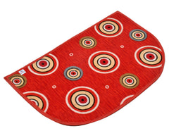 Heart Home D Shape Indoor Outdoor Anti-Slip Rubber Door Mat, 21"x14" (Red)-HS40HEARTH23966