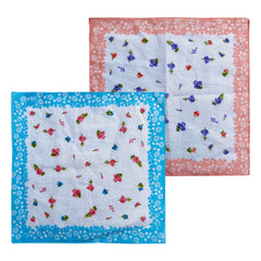 Kuber Industries Cotton Premium Collection Handkerchief|Small Flower Design & Colorful Look|Size 30 x 30 x CM, Set of 12 Piece (Multicolor)