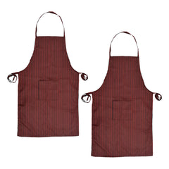 Heart Home Linning Printed Oil Stain Resistant Cooking Kitchen Apron for Men Women with 1 Front Pocket- Pack of 2 (Black & Maroon)-50HH0744