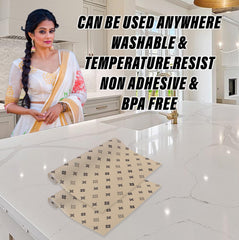 Heart Home Shelf Liner | EVA Kitchen Cabinet Shelf Mat | Anti-Slip Bathroom Mat | Fridge Mat | Table Mat | Star Print Print Wardrobe Mat | 3 Meter | Beige