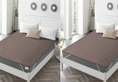 Heart Home PVC Waterproof/Dustproof Double Bed Mattress Protector, 72"x76"- Pack of 2 (Brown) 52HH4005