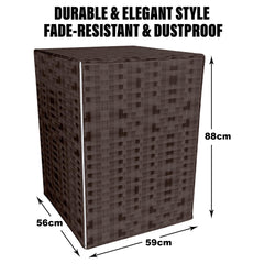 Heart Home Washing Machine Cover | Shelf Check Washing Machine Cover | Soft PVC | Front Load Washing Machine Cover | Brown