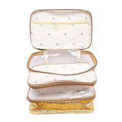 Kuber Industries Laminated Transparent PVC Make Up Kit Cum Jewellery Kit (Silver)-CTKTC21151