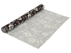 Kuber Industries Flower Print PVC Wardrobe Kitchen Drawer Cupboard Cabinet Shelf Mat, Shelf Liner 5 Mtr (Brown)-KUBMART10725