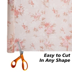 Heart Home Shelf Liner | Kitchen Cabinet Shelf Protector | Kitchen Liners for Cabinets and Drawers | Drawer Liner Mat | Red Flower Shelf Liner Roll | Cabinet Mat | 3 MTR | Pack of 2 | Cream