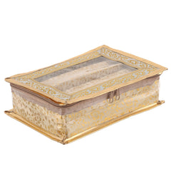 Kuber Industries Brocade Hardboard 2 Pieces Two Rod Bangle Box (Gold)-CTKTC021164