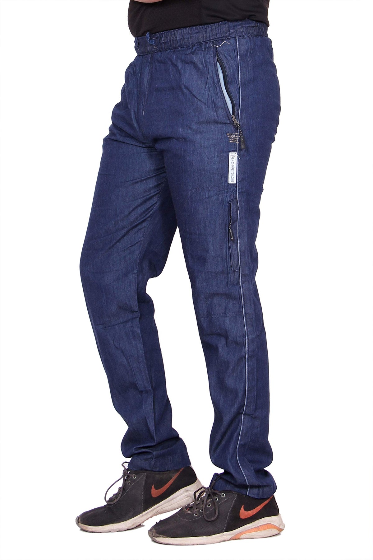 Kuber Industries Denim Pajama Lower Track Pant for Men-L (Blue)