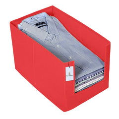 Kuber Industries 4 Piece Non Woven Shirt Stacker Wardrobe Organizer Set, Red-CTKTC31853