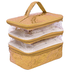 Kuber Industries Laminated Transparent PVC Make Up Kit Cum Jewellery Kit (Silver)-CTKTC21151