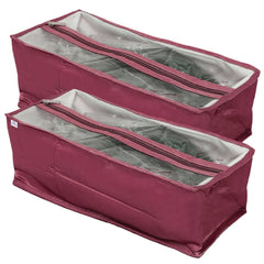 Heart Home Tranasparent Top Travel Shoe Bag Portable Travel Shoe Tote Bag Packing Organizer for Men Women & Kid With 1 Extra Pockets For Socks-Pack of 2 (Purple)-HS_38_HEARTH20935