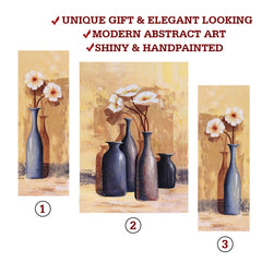 Heart Home Wall Paintings | MDF Wooden Wall Art for Living Room |Wall Sculpture | Bottle Vases Painting for Bedroom | Office | Hotels | Gift | 1218KIF1 |9 Piece Set| Cream