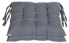 Heart Home Square Chair Pad/Cushion|Quilted Microfiber Fabric & Solid Color|Soft & Comfortable Sitting|Size 45 x 45 x 1CM, Pack of 2 (Grey)