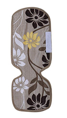 Kuber Industries Flower Design Combo PVC 3 Pieces Fridge Mats, 2 Piece Handle Cover and 1 Piece Fridge Top Cover(Gold),CTKTC024425