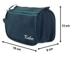 Kuber Industries Toiletry Travel Bags Shaving Kit/Pouch/Bag for Men and Women with 2 Main Compartment (Set of 2,Blue)-KUBMART11930