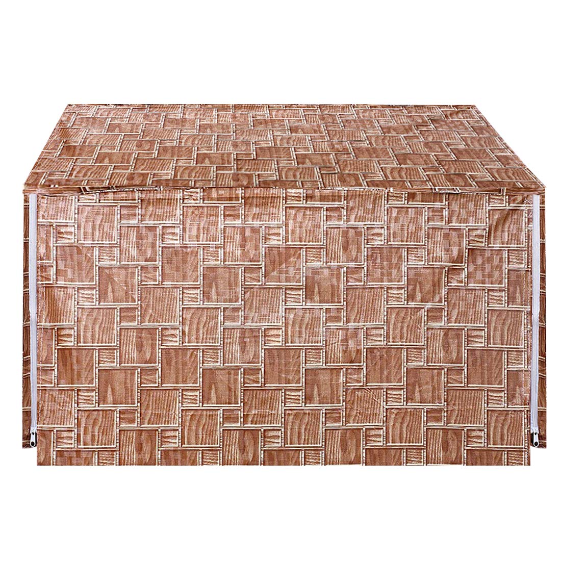 Kuber Industries 3D Checkered Design PVC Microwave Oven Full Closure Cover for 23 Litre (Light Brown)-KUBMART09980