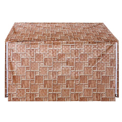 Kuber Industries 3D Checkered Design PVC Microwave Oven Full Closure Cover for 23 Litre (Light Brown)-KUBMART09980