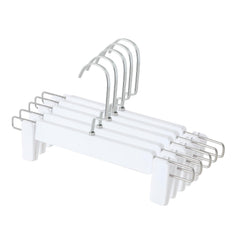 Homestic Recycled Plastic Cloth Hanger Set of 5 with Chromed Plated Steel Hook (White)