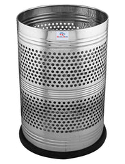 Heart Home Stainless Steel Perforted Dustbin/Garbage Bin for Home, Office, Kitchen, Bathroom Use, 10 Litre- Pack of 2 (silver)-47HH0772
