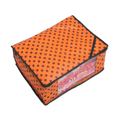 Kuber Industries 6 Piece Designer Non Woven Saree Cover Set, Orange