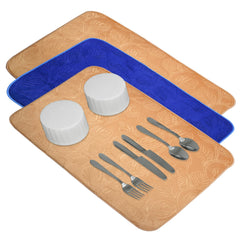 Kuber Industries Dish Dry Mat | Microfiber Self Drying Mat | Kitchen Drying Mat | Water Absorbent Kitchen Mat | Embossed Dish Dry Mat | 50x70 | Pack of 3 | Multicolor