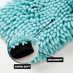 Kuber Industries Chenille Dry Mitt Gloves|Multi-Purpose Gloves for Kitchen, Home & Laptop Cleaning|Lint & Scratch Free|Super Absorbent||Light Green