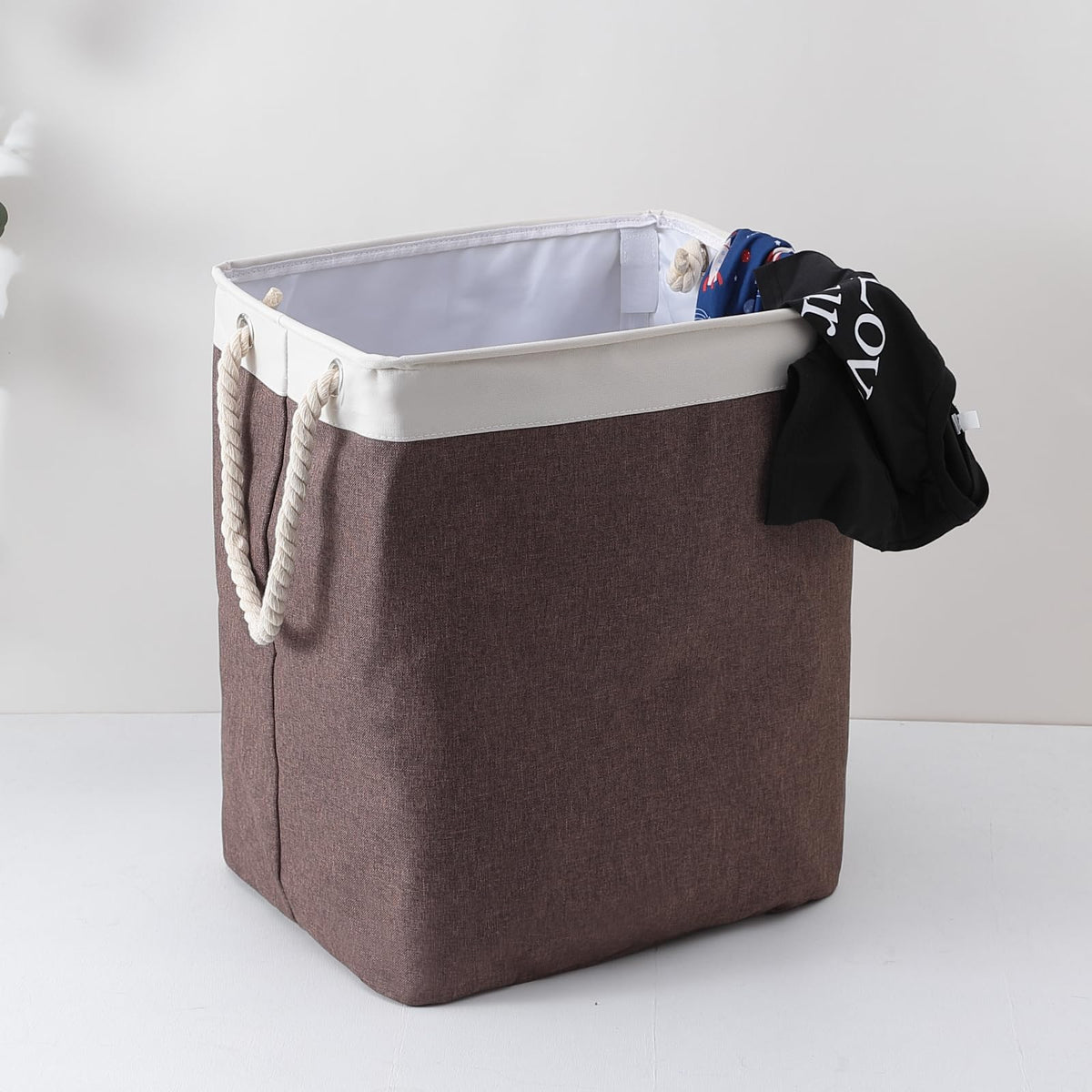 Kuber Industries Laundry Basket For Clothes|Foldable Laundry Hamper|Basket For Toys, Dirty clothes, Storage "45 LTR" (Brown)