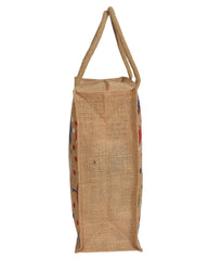 Kuber Industries Umbrella Print Jute Reusable Eco-Friendly Hand Bag/Grocery Bag For Man, Woman With Handle Pack Of 3 (Brown) 54KM4368