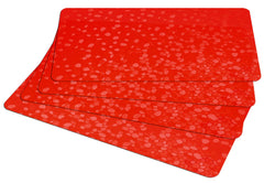 Kuber Industries Diamond Design 4 Pieces PVC Refrigerator/Fridge Multipurpose Drawer Mat Set(Red)-CTKTC32382