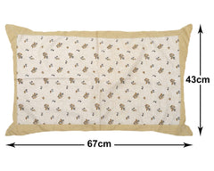 Kuber Industries Leaf Print Cotton Pillow Cover- 17x27 Inch, Set of 2 (Beige)