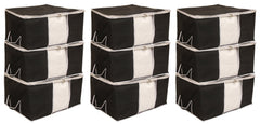 Kuber Industries 9 Piece Non Woven Underbed Storage Organiser Set, Extra Large, Black (CTSN049)