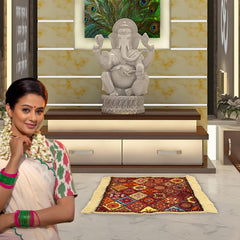Heart Home Prayer Mat | Velvet Aasan Mat | Meditation Prayer Carpet Mat | Pooja Aasan Mat | Rangoli Square Prayer Mat | Traditional Prayer Mat | Small | Pack of 3 | Multicolor