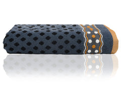 Kuber Industries Dot Printed Super Soft, Fluffy, and Absorbent Cotton Bath Towel, 30"x60" - Pack of 2 (Blue)-50KM01792