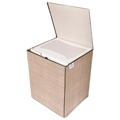 Heart Home Washing Machine Cover | Mini Check Print Washing Machine Cover | Soft PVC | Top Load Fully-Automatic Washing Machine Cover | Brown