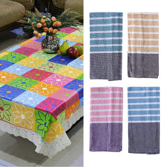 Kuber Industries Table Cloth and Kitchen Towel Set | Table Cover(152 x 102 x 1 CM) | Antibacterial Hand Napkins Perfect for Kitchen Cleaning Set of 4 (Multicolor)