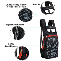 Kuber Industries Polyester Waterproof Disney Mickey Mouse Face Print Backpack|Sturdy School Bag For Kids (Black)