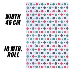 Heart Home Shelf Liner | EVA Kitchen Cabinet Shelf Mat | Anti-Slip Bathroom Mat | Fridge Mat | Table Mat | Multi Dot Print Wardrobe Mat | 10 Meter | White