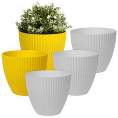 Heart Home Flower Pot | Flower Planter Pots for Indoor | Flower Pots for Outdoor | Pot for Garden & Balcony Flowering | Flower Plants Pot | Mega Flower Pot | 6 Inch | Pack of 5 | Multi