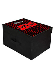 Kuber Industries Disney Star Wars Print Non Woven 2 Pieces Fabric Foldable Cloth Storage Wardrobe Organiser Box with Lid, Extra Large (Maroon)-KUBMART16319