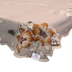 Heart Home Flower Printed Cotton 4 Seater Center Table Cover,40"x60" (Red & Cream)-44HH097