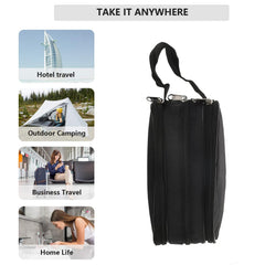 Heart Home Rexine Lightweight Travel Toiletry Bag Shaving Kit with Carrying Strap, Pack of 2 (Black) 54HH4282.