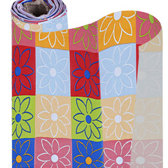 Heart Home Multiuses Multicheck Floral Print Shelf Liners for Kitchen Shelves, cupboards, Wardrobe, Drawer, 10 Mtr (Multicolour) 52HH4080