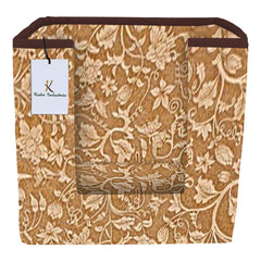 Kuber Industries Exclusive Metalic Printed 2 Piece Non Woven Shirt Stacker Wardrobe Organizer Set, (Brown & Brige) - CTGTC34916