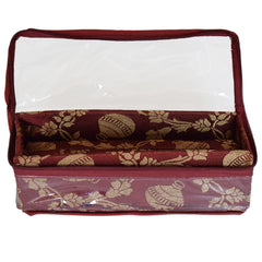 Kuber Industries Multipurpose Matka Pattern Laminated 1 Rod Bangle Box/Organizer/Case With Tranasparent Top - Pack of 2 (Maroon)-47KM0459