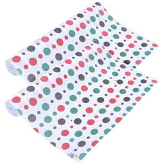 Heart Home Shelf Liner | EVA Kitchen Cabinet Shelf Mat | Anti-Slip Bathroom Mat | Fridge Mat | Table Mat | Multi Dot Print Wardrobe Mat | 1.5 Meter | Pack of 2 | White