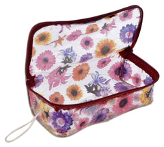 Kuber Industries Flower Printed Tranasparent Multiuses PVC Pouch/Bag for Vacation, Bathroom, Organizing with Carrying Strip- Pack of 2 (Multicolor)-44LUG0597